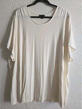 J Jill Stretch T-Shirt Women's 4X Off White Top Short Sleeve NEW